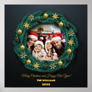 Christmas Wreath Family Photo Poster