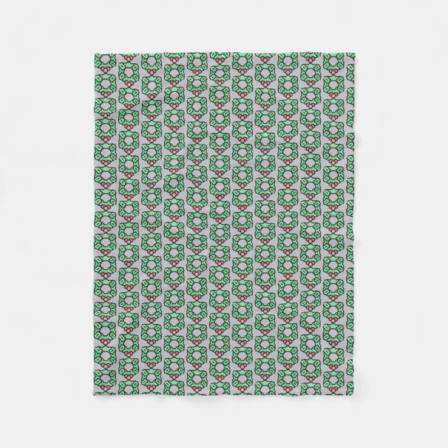 christmas wreath fleece blanket (Front)