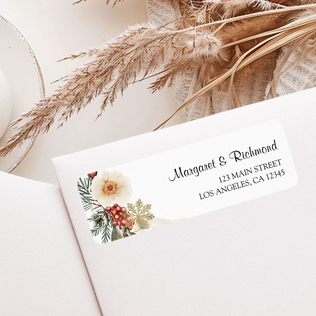Christmas Wreath Floral Winter Wedding Address (Creator Uploaded)