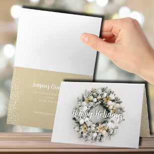 Christmas Wreath Folded Business Holiday Card