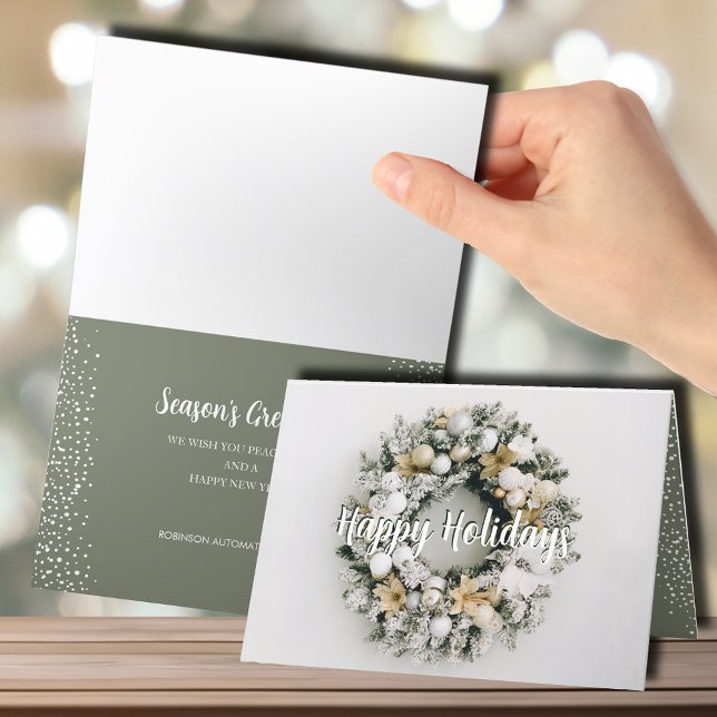 Christmas Wreath Folded Corporate Holiday Card (Creator Uploaded)