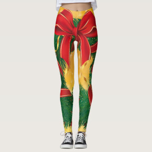 Christmas Wreath Fun Novelty Leggings