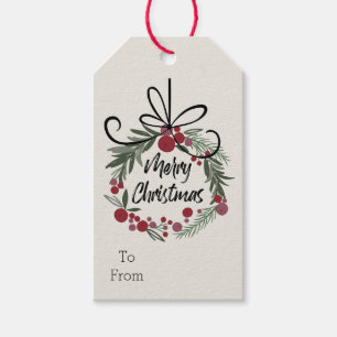 Christmas Wreath Gift Tags