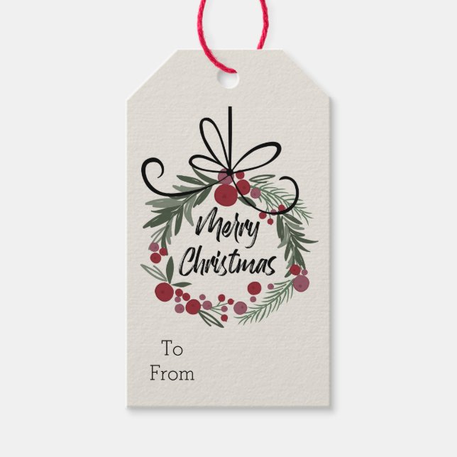 Christmas Wreath Gift Tags (Front)