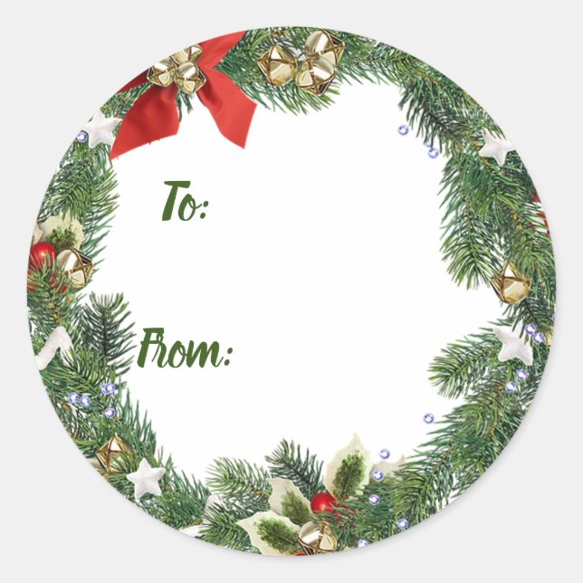 Christmas wreath gift tags (Front)