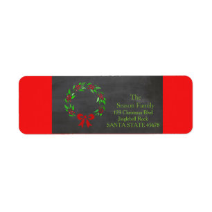 Christmas wreath Holiday Address Label
