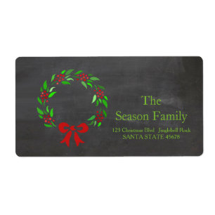 Christmas wreath Holiday Address Label