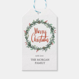 Christmas Wreath   Holiday Gift Tag
