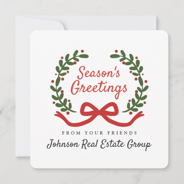 Christmas Wreath  | Holiday Greetings Card (Front)