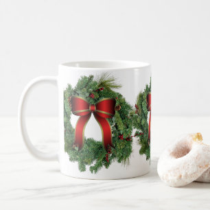 Christmas Wreath Holiday Home Ceramic Coffee Mug