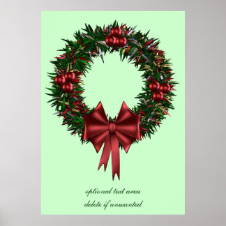 Christmas Wreath Holiday Poster