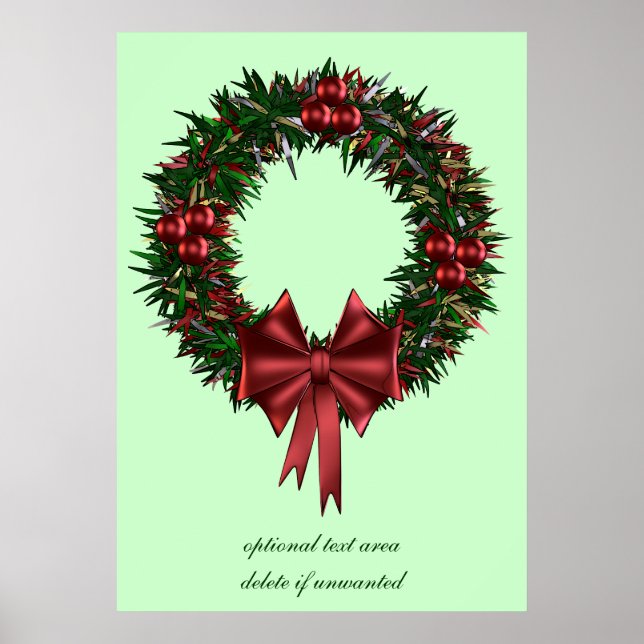 Christmas Wreath Holiday Poster (Front)