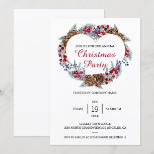 Christmas Wreath  Invitation