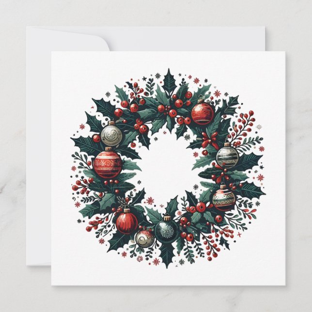 Christmas Wreath Invitation (Front)