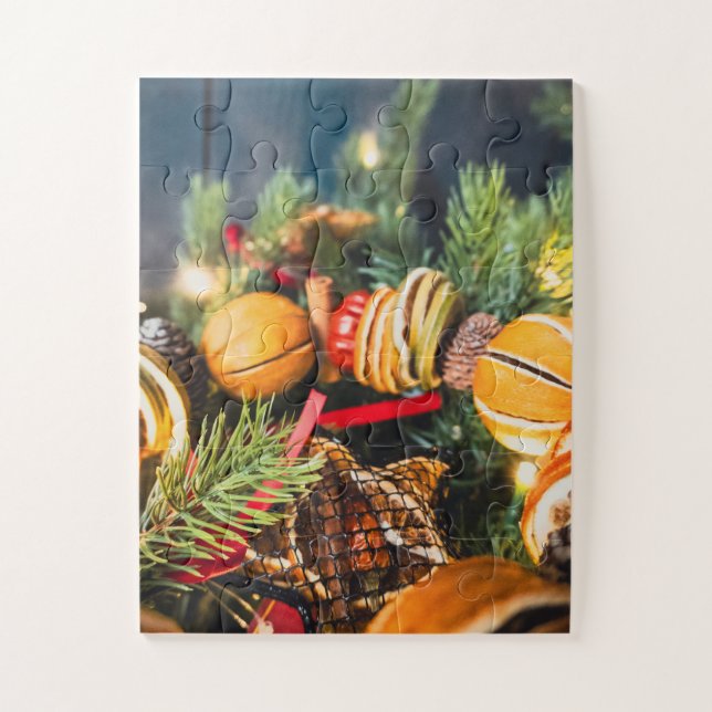 Christmas wreath jigsaw puzzle (Vertical)