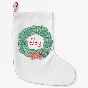 Christmas Wreath Joy Small Christmas Stocking
