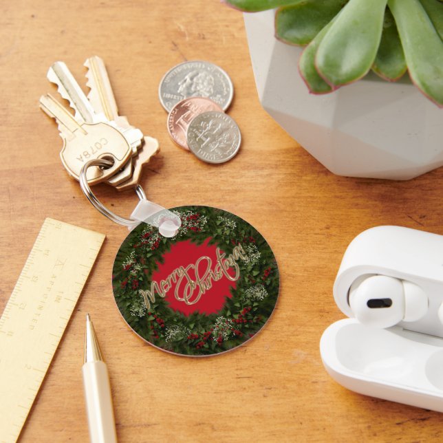Christmas Wreath   Key Ring (Desk)