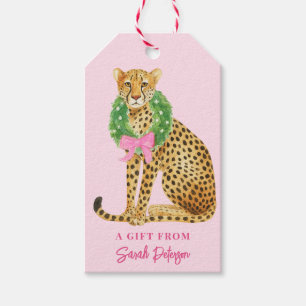 Christmas Wreath Leopard Gift Tags