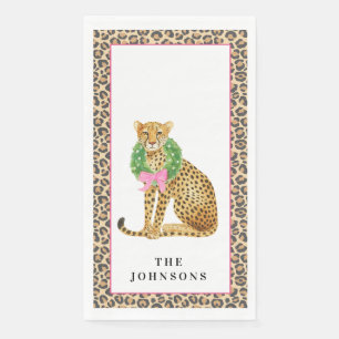 Christmas Wreath Leopard Napkin