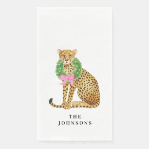 Christmas Wreath Leopard Napkin