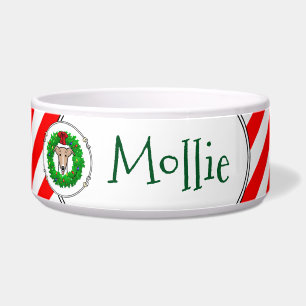 Christmas Wreath & Lights Whippet - Fawn & white