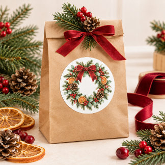 Christmas Wreath Making Party Stickers