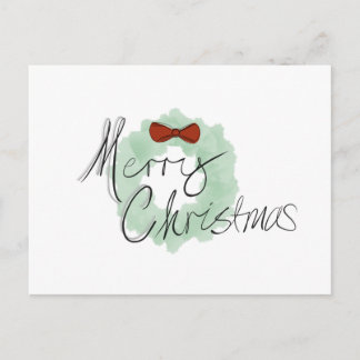 Christmas Wreath, Merry Christmas Postcard