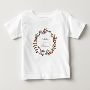 Christmas wreath My first Christmas Baby T-Shirt