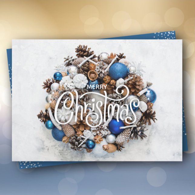 Christmas Wreath Non-Photo Holiday Card (Creator Uploaded)