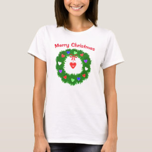 Christmas Wreath of Hearts T-Shirt
