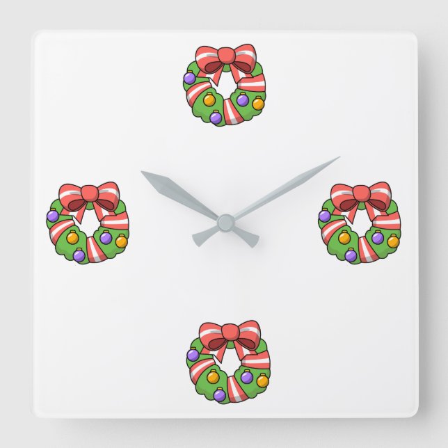 **CHRISTMAS WREATH OH CHRISTMAS WREATH** CLOCK (Front)
