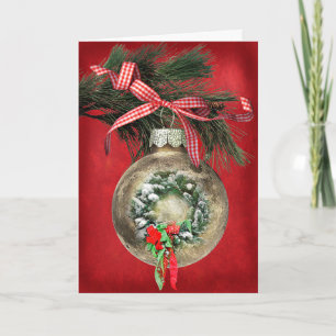 Christmas Wreath Ornament Holiday Card