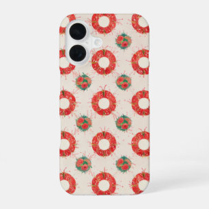 Christmas Wreath Pattern iPhone 16 Case