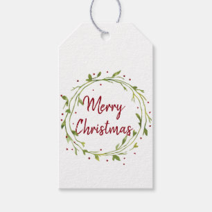 Christmas Wreath/ Personalised Gift Tag/ White Gift Tags