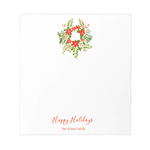 Christmas Wreath Personalised  Notepad