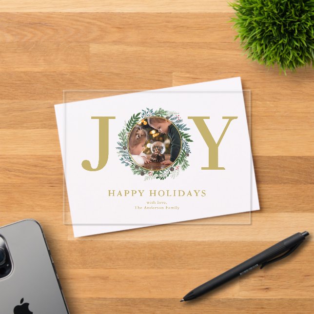 Christmas Wreath Photo Acrylic Invitations (Insitu (Invitation Card))