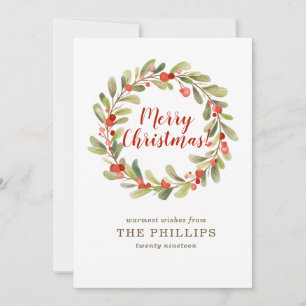 Christmas Wreath Photo Holiday Card