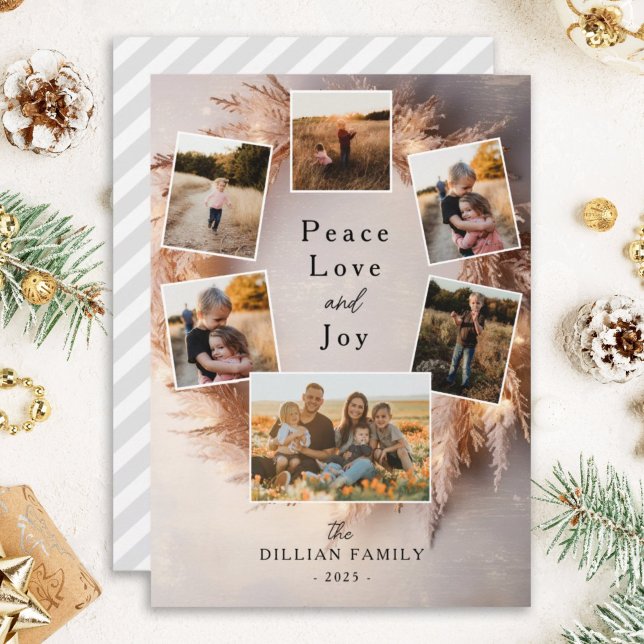 Christmas wreath photo holiday Card Template (Creator Uploaded)