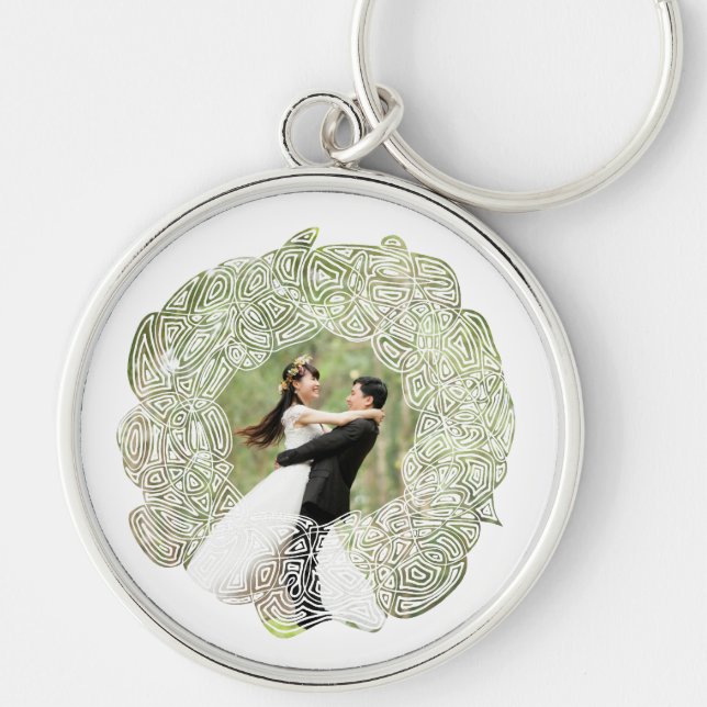 Christmas Wreath Photo Key Ring (Front)