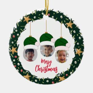 Christmas Wreath Photo Ornament