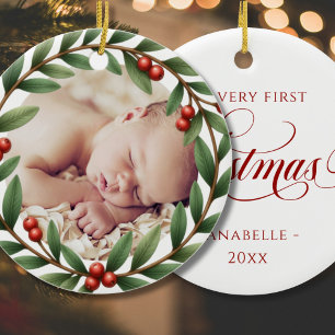 Christmas Wreath Photo Ornament