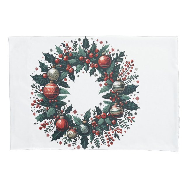 Christmas Wreath Pillowcase (Front)