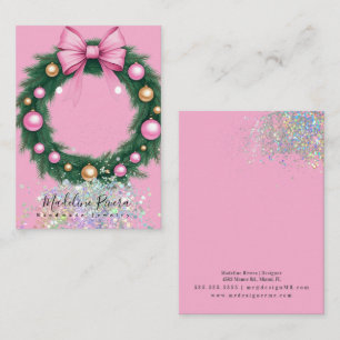 Christmas Wreath Pink Earring Display Card