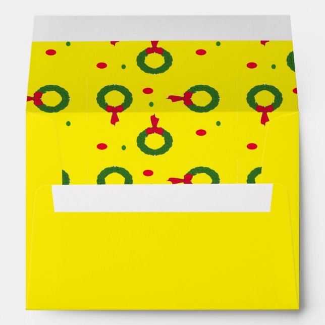 Christmas wreath polka dots envelope (Back (Bottom))
