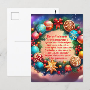Christmas Wreath Postcard