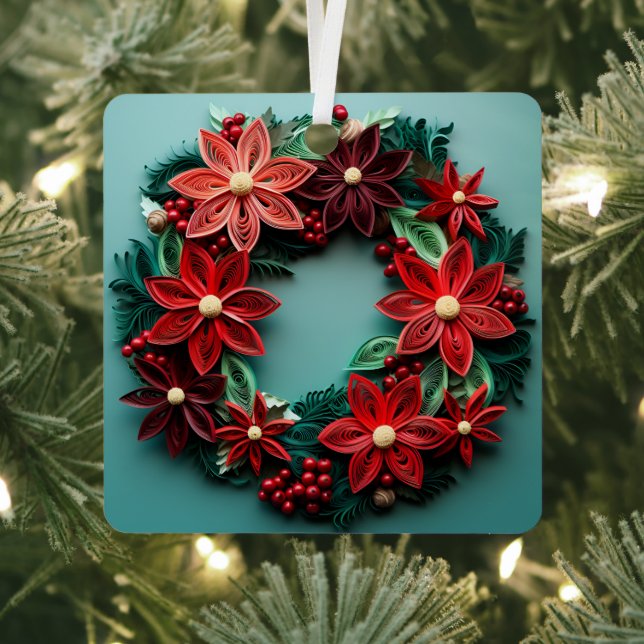 Christmas wreath quill holiday ornament (Insitu)