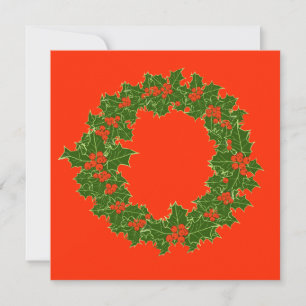 Christmas Wreath Red Berries & Green Leaves