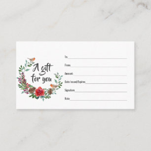 Christmas wreath Red Robin Gift Card