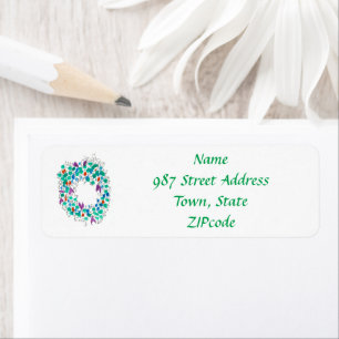 Christmas Wreath Return Address Label