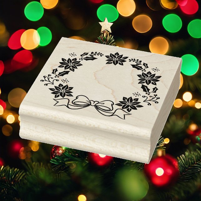 Christmas Wreath Rubber Stamp Size S M L  (Creator Uploaded)